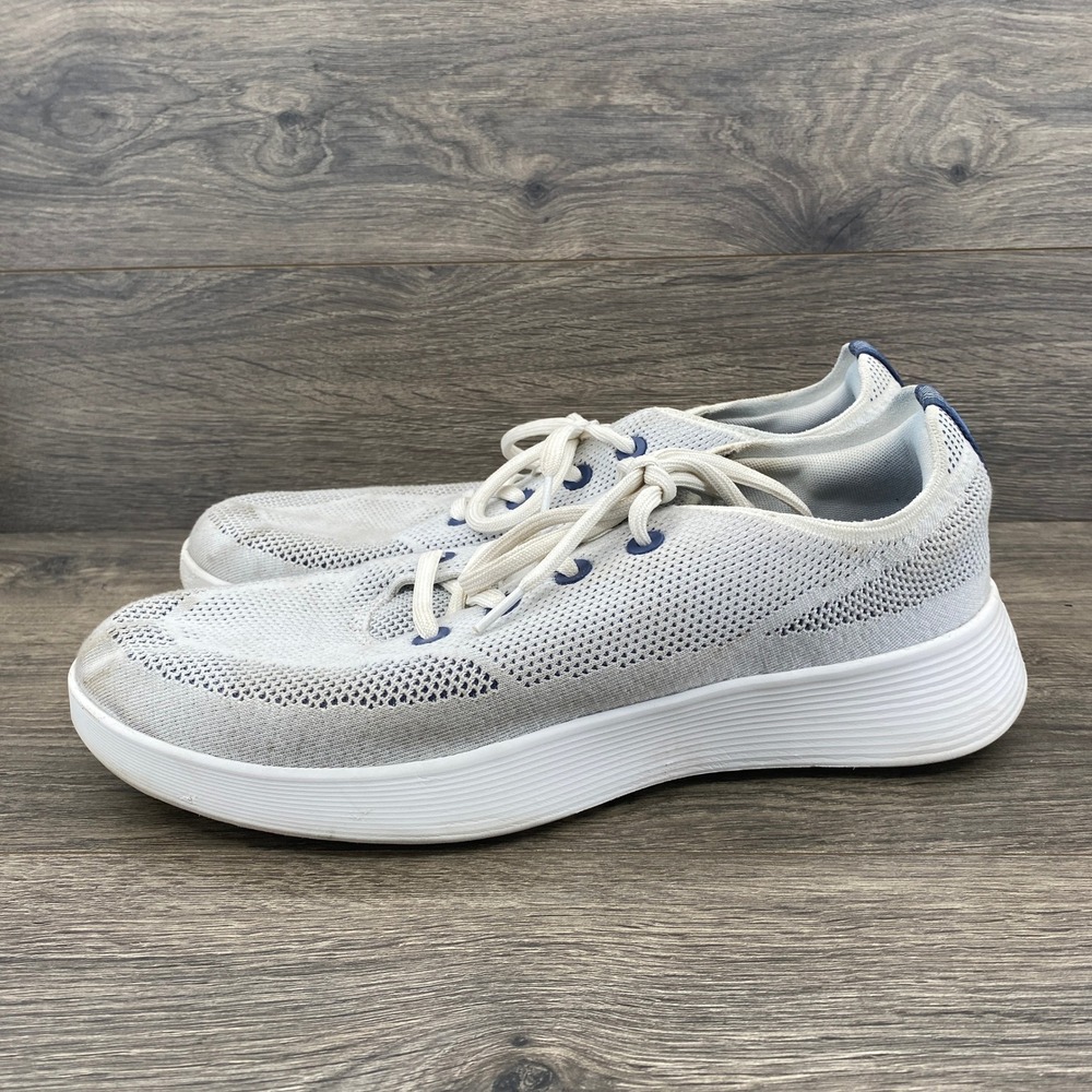Allbirds Tree Dasher Mens 13.5 Blizzard White Navy Knit Running Shoes A11348M135